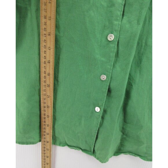 LL Bean Top Large Linen Shirt Button Up Woven Summer Resortwear * - Picture 4 of 12